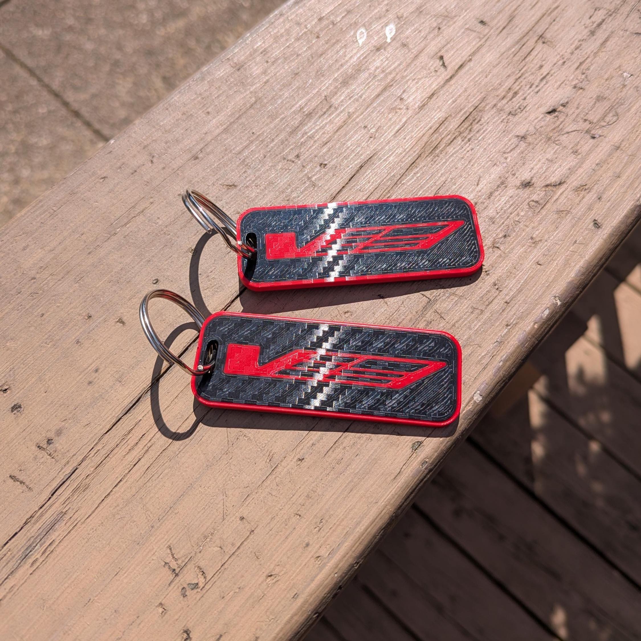 V-Series Keychain for CTS-V, ATS-V, Blackwing Carbon Look (pair)
