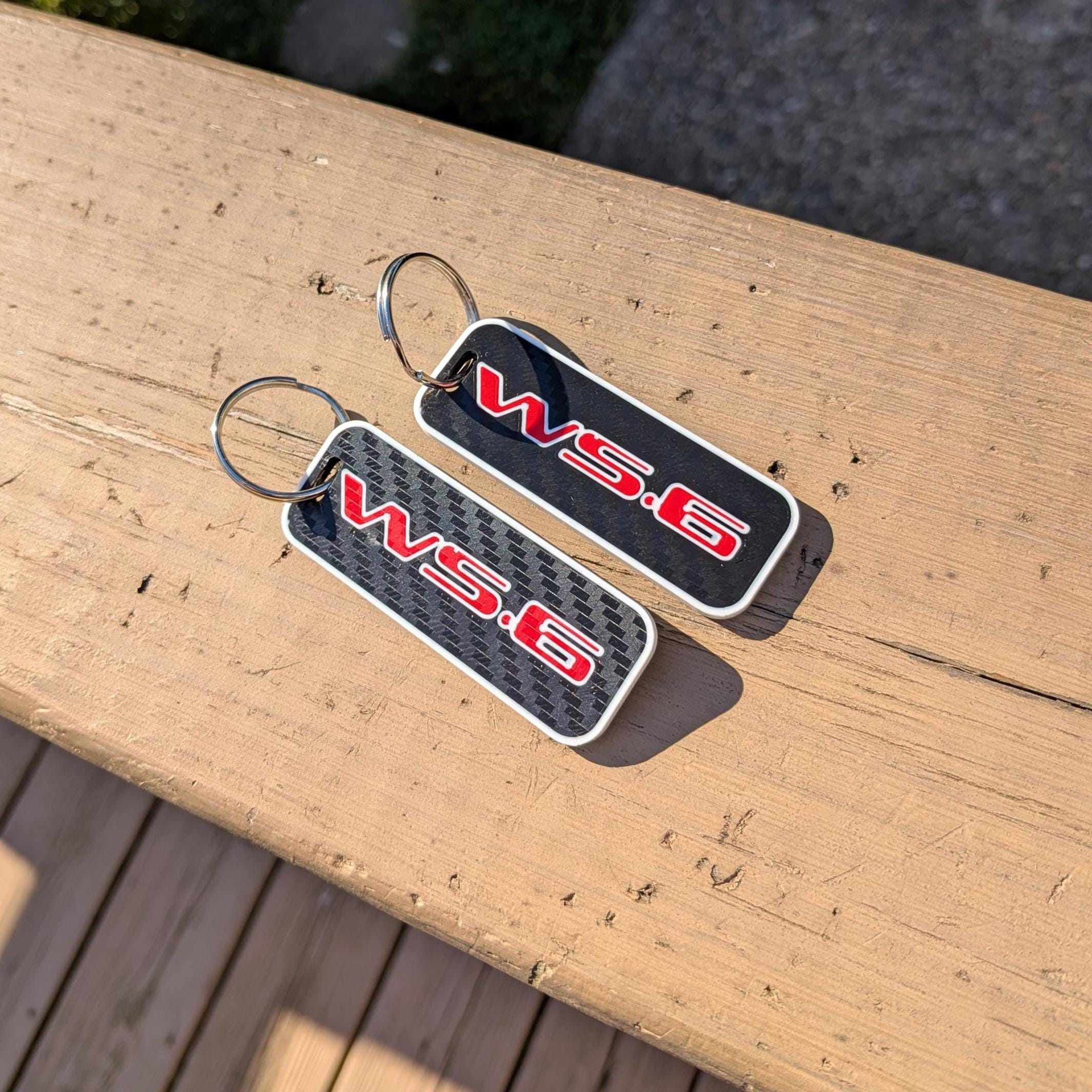 WS6 Keychains for Formula, Trans Am Firebird Carbon Look (pair)