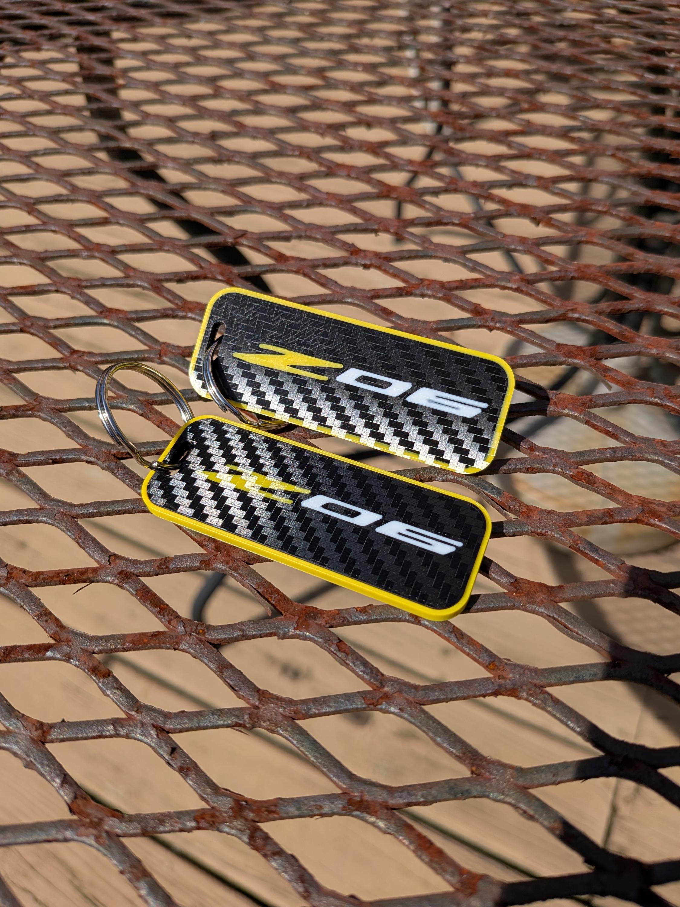 Z06 Keychains for Corvette Carbon Look (pair)