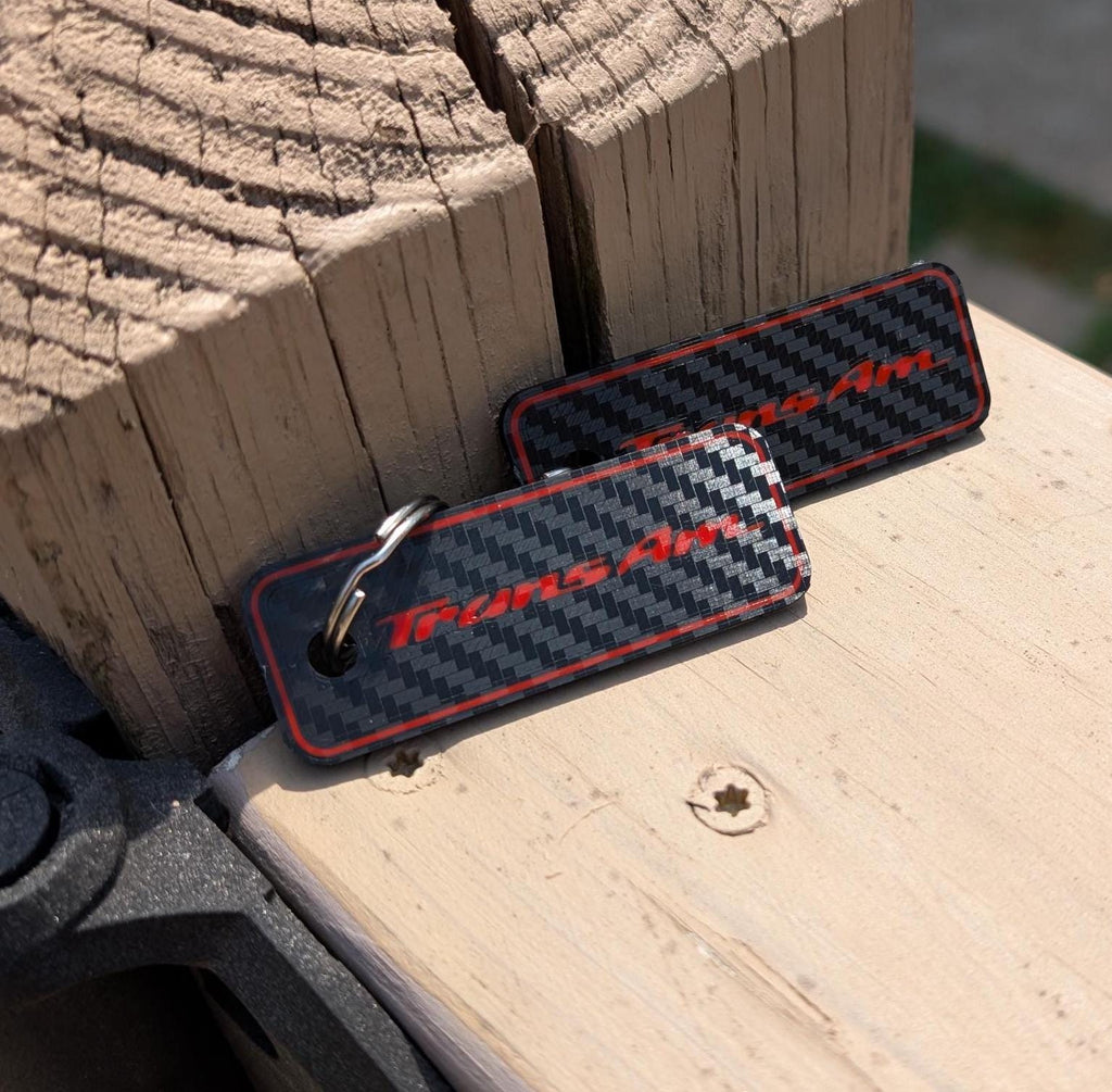 Trans Am Keychain Pair: Carbon Look Pontiac Keyrings