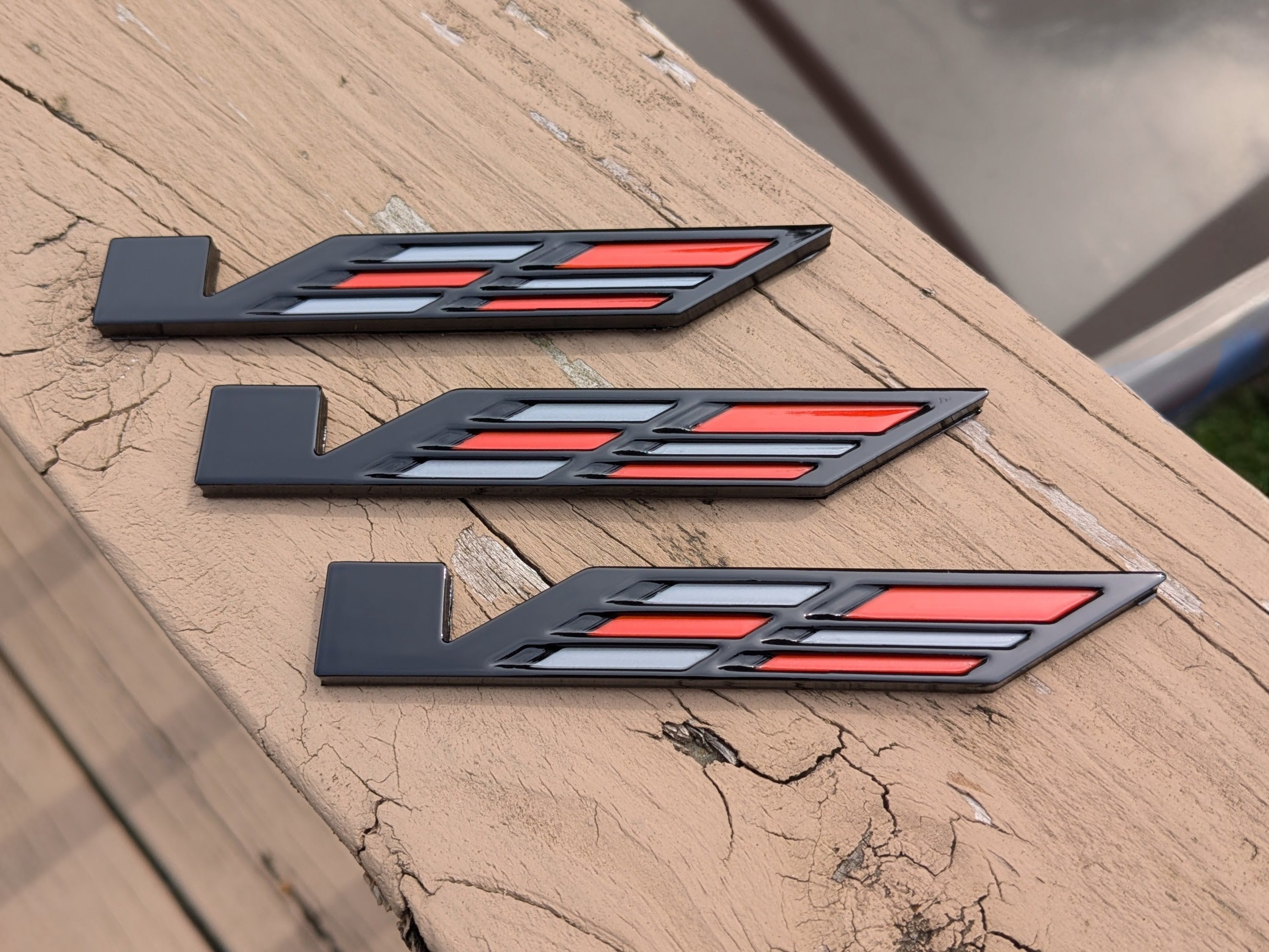 Badges for CTS-V ATS-V V Series Emblems Badges Custom (Set of 3)