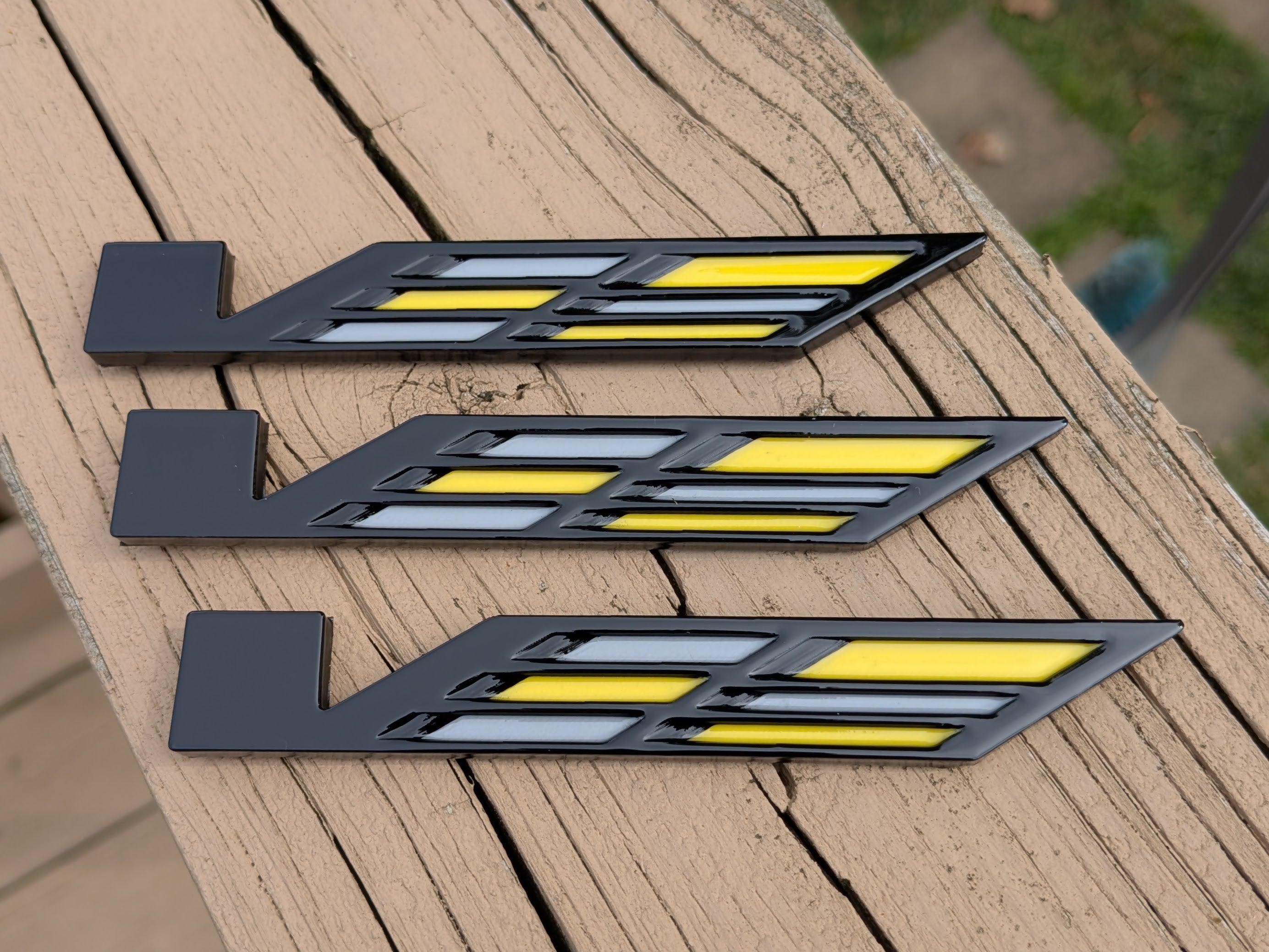 Badges for CTS-V ATS-V V Series Emblems Badges Custom (Set of 3)