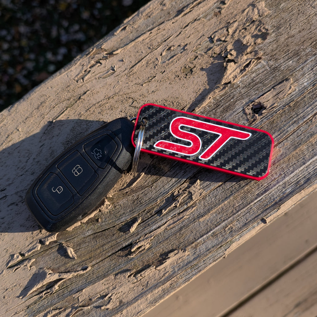 ST Keychains for Focus, Fiesta, Edge, Explorer Carbon Look (pair)